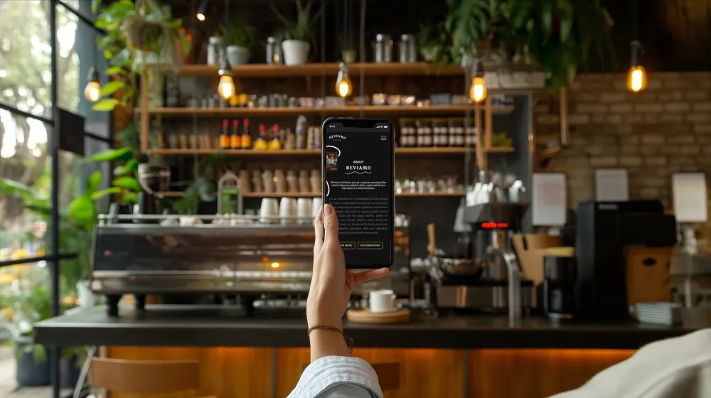 Beviamo website viewing on phone