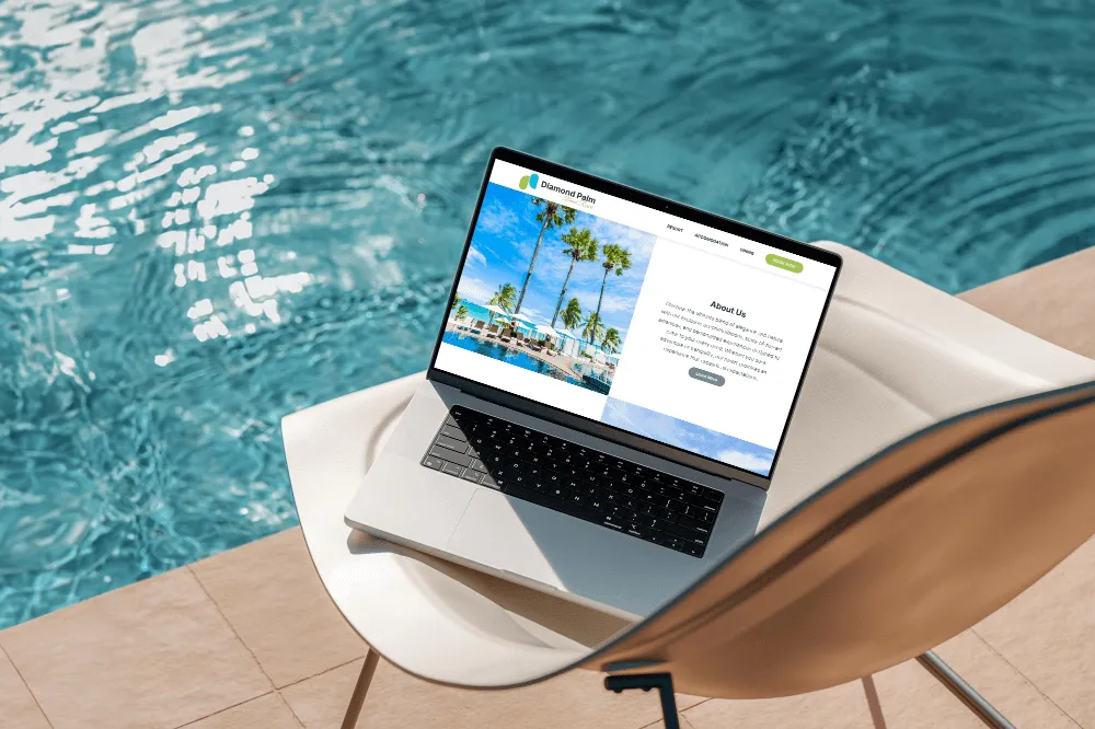Diamond Palm website viewing on laptop