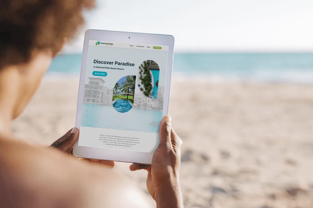 Diamond Palm websie viewing on tablet