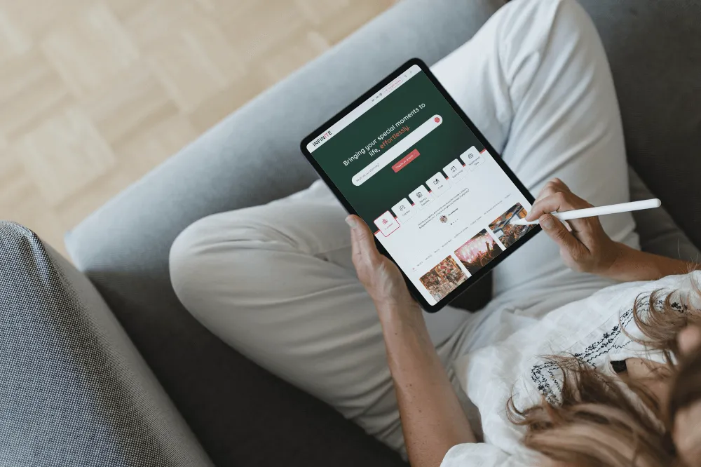 Infinite website viewing on tablet