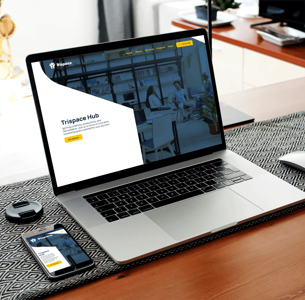 Trispace Hub website viewing on laptop and mobile phone