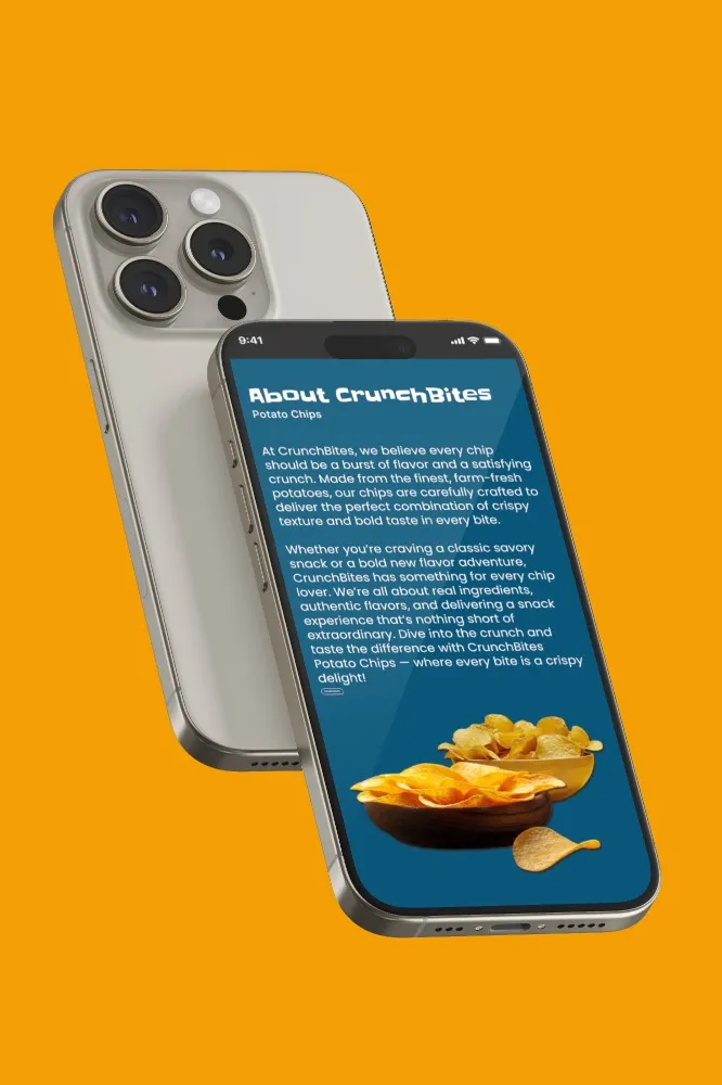 Crunchbite website viewing on the phone