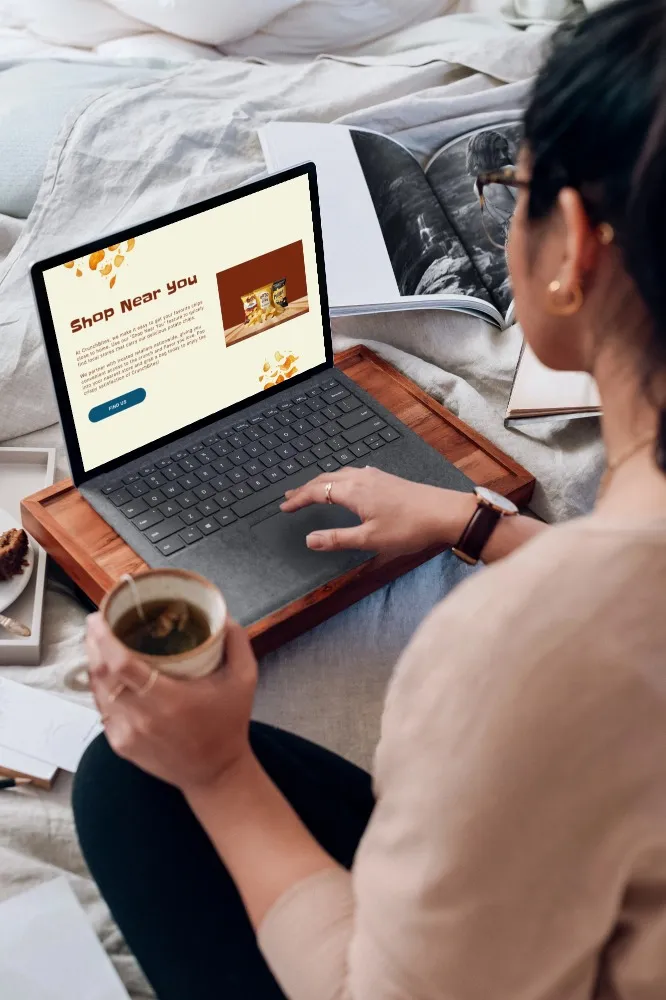 Crunchbite website viewing on the laptop
