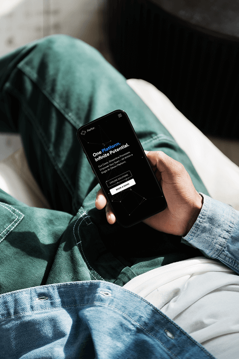 Perfomance Hub website on mobile phone